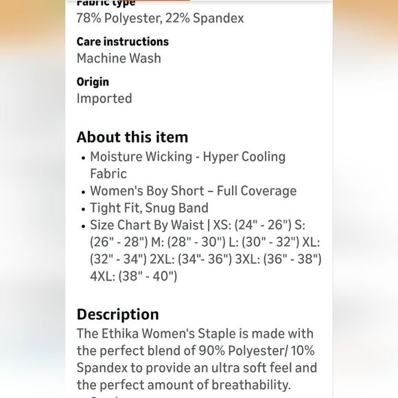 Ethika SubZero Performamce Staple Boxer Briefs- Orange - Picture 2 of 4